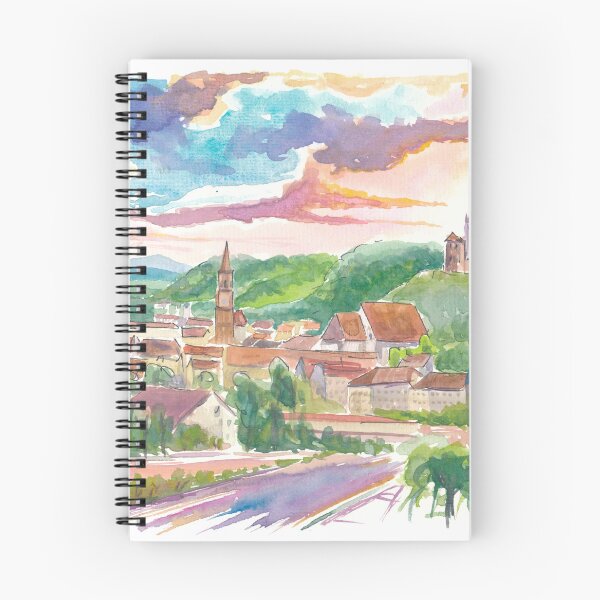 Item preview, A Perfect Landshut View from Birkenberg with Old Town in Focus designed and sold by artshop77.