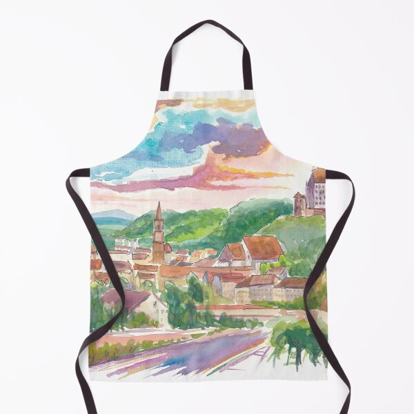 Item preview, A Perfect Landshut View from Birkenberg with Old Town in Focus designed and sold by artshop77.