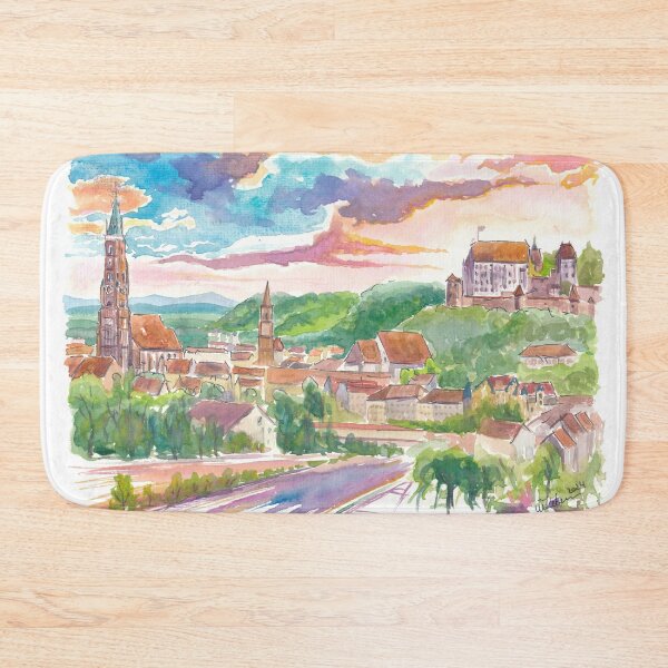 Item preview, A Perfect Landshut View from Birkenberg with Old Town in Focus designed and sold by artshop77.