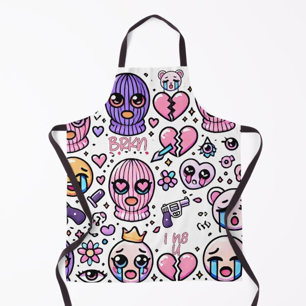 Item preview, Emo Sad Girl with Ski Mask and Broken Hearts Makeup designed and sold by KawaiiCherryPie.