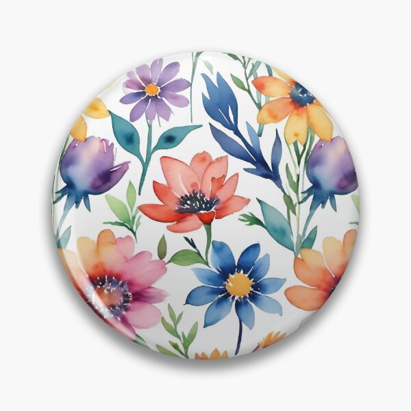Item preview, Retro watercolor flowers Garden  designed and sold by Charmy Design.
