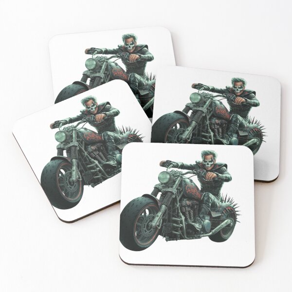Item preview, man ride a horror motorcycle hallowen style designed and sold by Jessica  art.