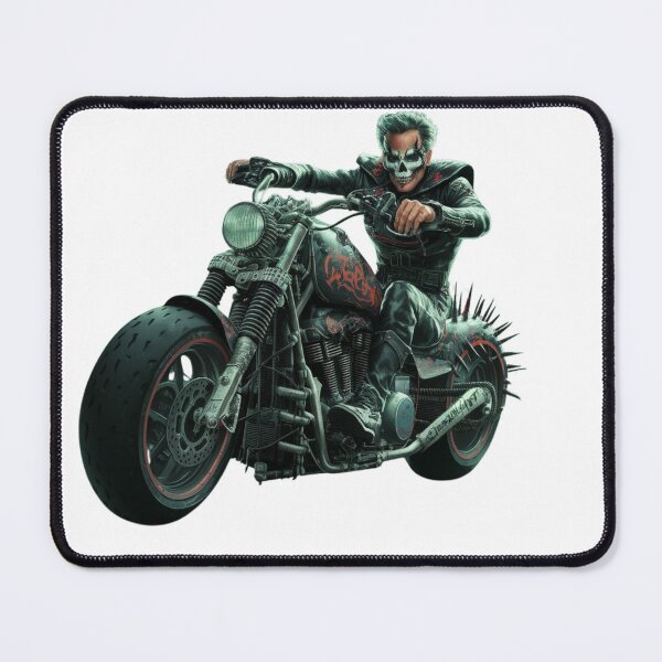 Item preview, man ride a horror motorcycle hallowen style designed and sold by Jessica art.