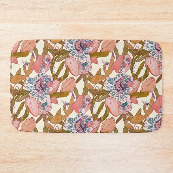 Item preview, Pink passiflora watercolor pattern designed and sold by CamilleCastanet.