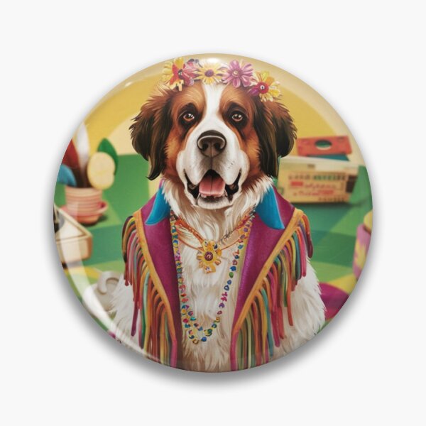 Item preview, '70s Style Hippie St Bernard designed and sold by NeatThingLover.