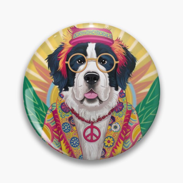 Item preview, Vintage Hippie St Bernard designed and sold by NeatThingLover.