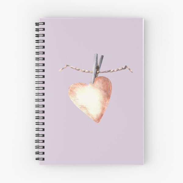 Item preview, Watercolor textile Heart on a clothespin hanging on a string, rope. Valentines Day design, Love symbol. Illustration designed and sold by BartolArt.