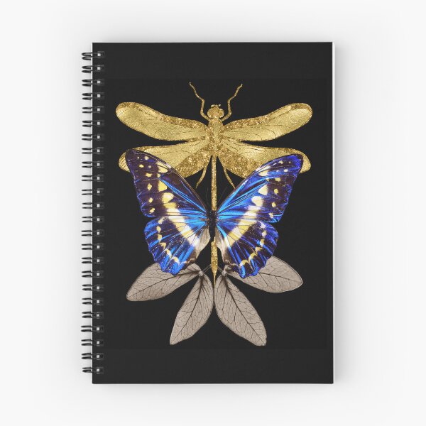 Item preview, Golden Dragonfly & Butterfly With Leaves Colorful Design designed and sold by EarthArtDesigns.