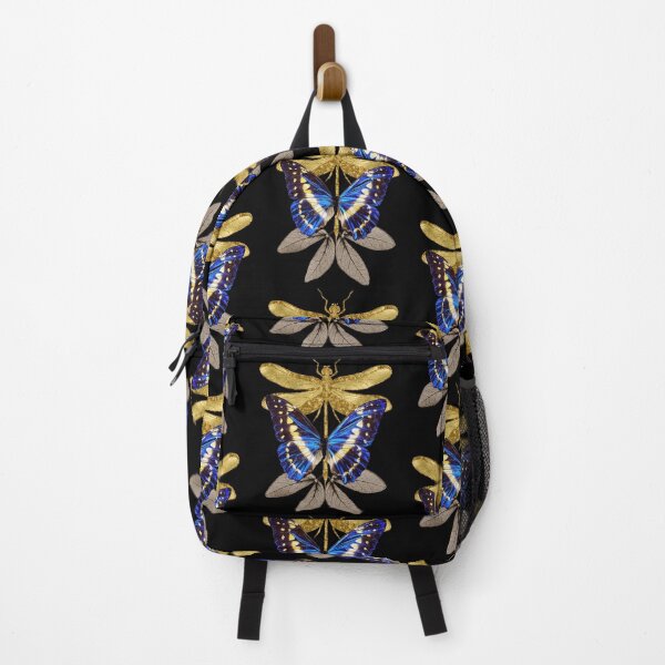 Item preview, Golden Dragonfly & Butterfly With Leaves Colorful Design designed and sold by EarthArtDesigns.