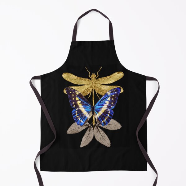 Item preview, Golden Dragonfly & Butterfly With Leaves Colorful Design designed and sold by EarthArtDesigns.
