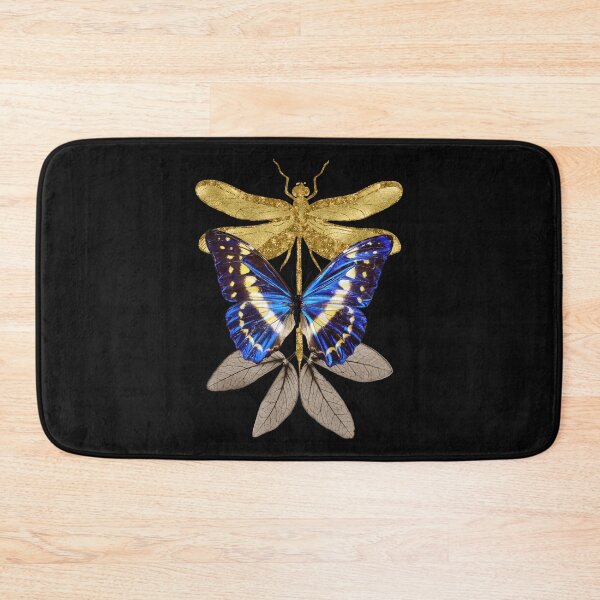 Item preview, Golden Dragonfly & Butterfly With Leaves Colorful Design designed and sold by EarthArtDesigns.