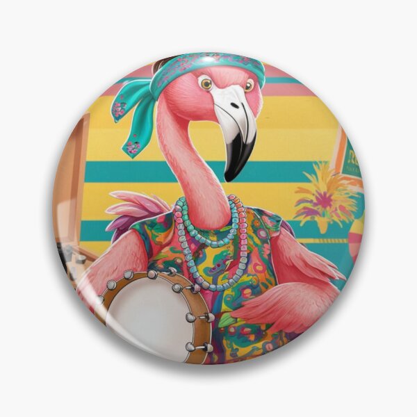 Item preview, '70s Style Hippie Flamingo designed and sold by NeatThingLover.