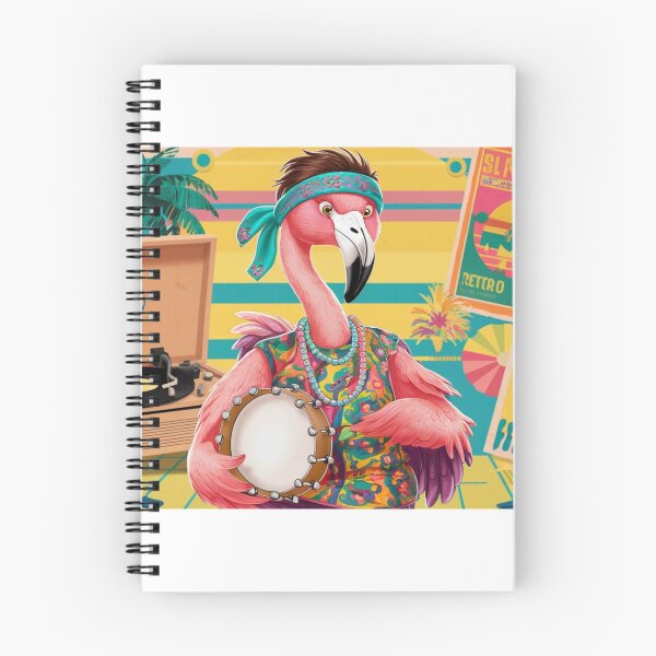 Item preview, '70s Style Hippie Flamingo designed and sold by NeatThingLover.