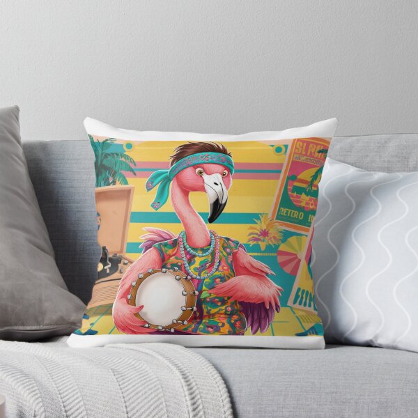 Item preview, '70s Style Hippie Flamingo designed and sold by NeatThingLover.