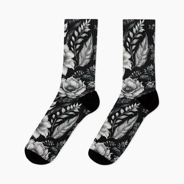 Item preview, Black and White Floral Pattern designed and sold by 100Sunsets.