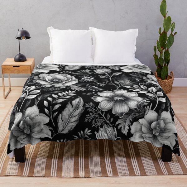 Item preview, Black and White Floral Pattern designed and sold by 100Sunsets.