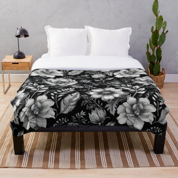 Item preview, Black and White Floral Pattern designed and sold by 100Sunsets.