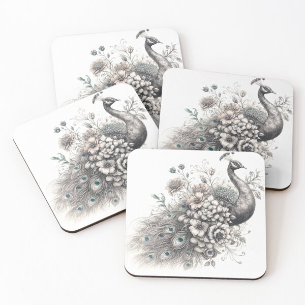 Item preview, Romantic peacock with blossoms designed and sold by Kathrina Graf.