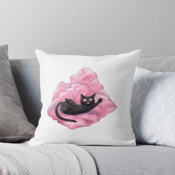 Item preview, Cute cat on a pink cloud designed and sold by SilverDragon93.