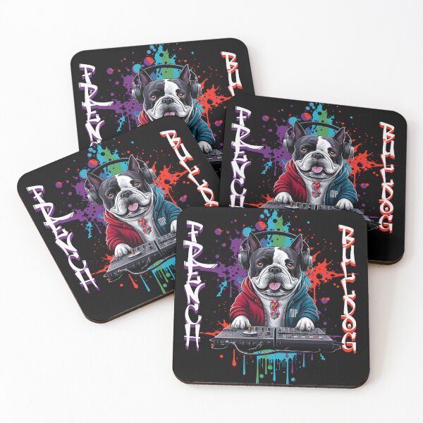 Item preview, DJ French Bulldog Frenchie DJ POP ART Corlorful designed and sold by KRTstudio.