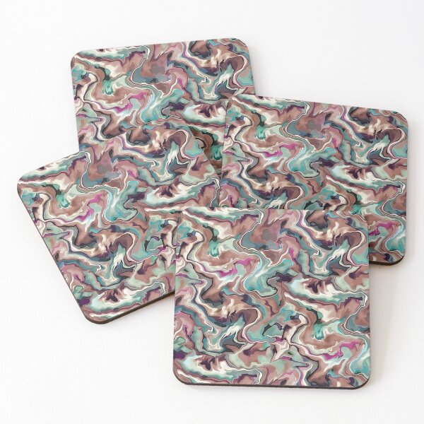 Item preview, Mint and Cream Watercolor Liquid Marbling Pattern designed and sold by Teravill.