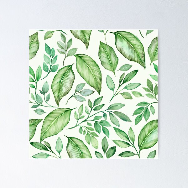 Item preview, Green Leaves Pattern designed and sold by 100Sunsets.