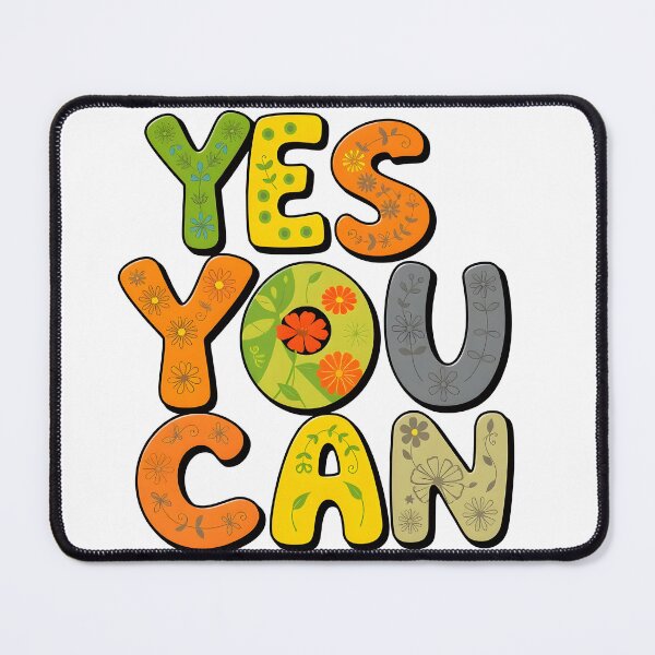 Item preview, Floral Motivation - Yes You Can Typography designed and sold by deepakrode7.