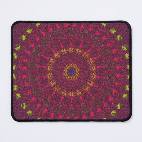 Item preview,  colorful spiritual symbol motif, round mandala colorful dimensions in dark red tones. designed and sold by Chattakan.
