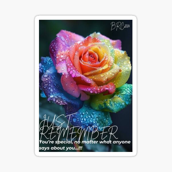 Item preview, "Vibrant rose in rainbow hues, celebrating love." designed and sold by BRC2024.