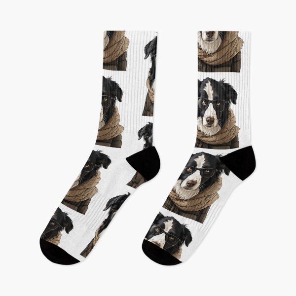 Item preview, Hipster Border Collie Dog with glasses designed and sold by BrinaandPops.