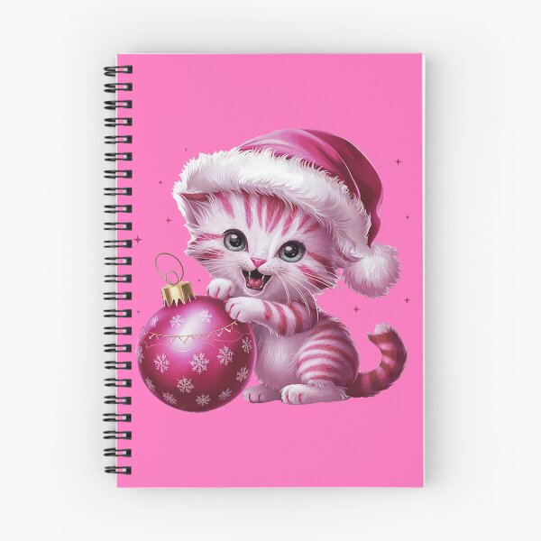 Item preview, Pink Christmas Kitty Playing With Ornament | Pink designed and sold by PinkGoddessLove.
