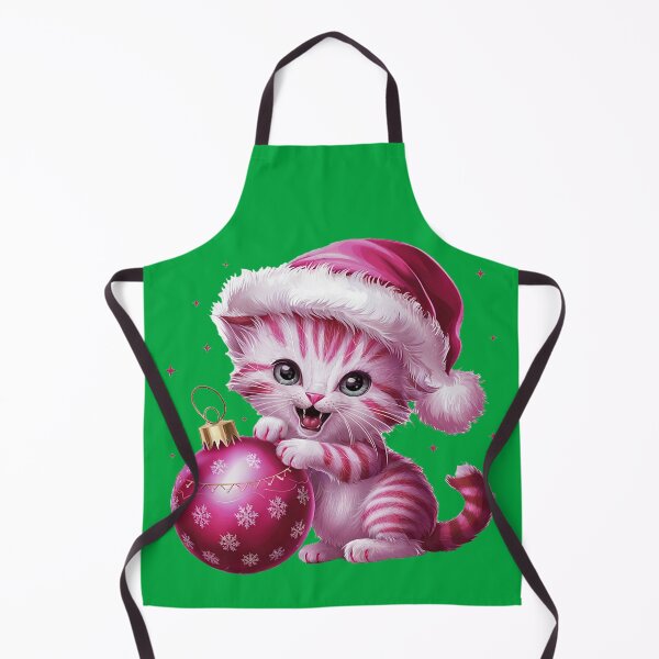 Item preview, Pink Christmas Kitty Playing With Ornament | Green designed and sold by PinkGoddessLove.
