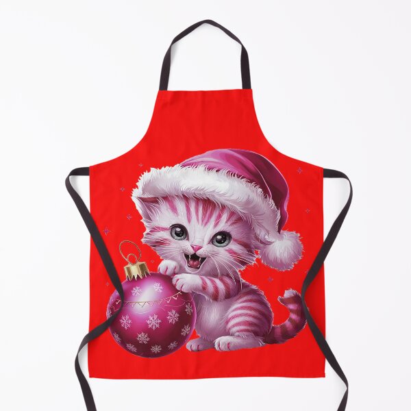 Item preview, Pink Christmas Kitty Playing With Ornament | Red designed and sold by PinkGoddessLove.