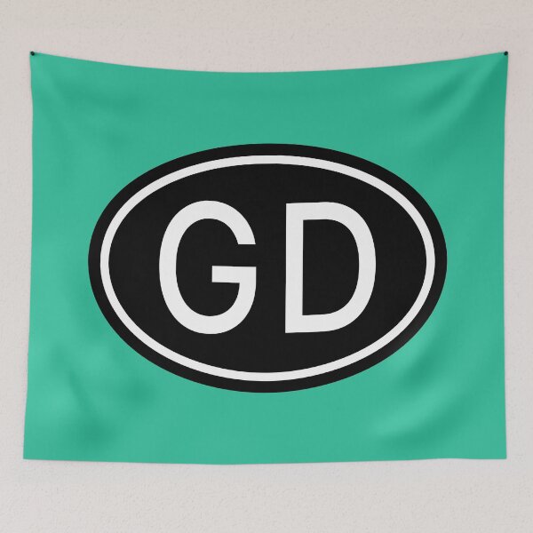 Item preview, GD Initials Monogram Oval White Letters designed and sold by Jeallan Designs.