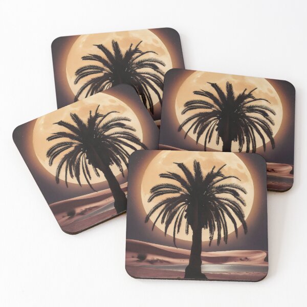 Item preview, Palm tree at night. designed and sold by MyHappyArtShop.