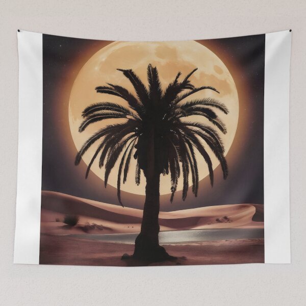 Item preview, Palm tree at night. designed and sold by MyHappyArtShop.