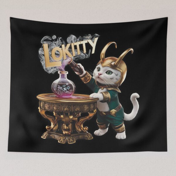 Item preview, I am LOKITTY of Asgard,  I am burdened with glorious purpose. Chaos Cat God Kitten Superhero Feline Fan Art by Badass Bazaar designed and sold by BadassBazaar.