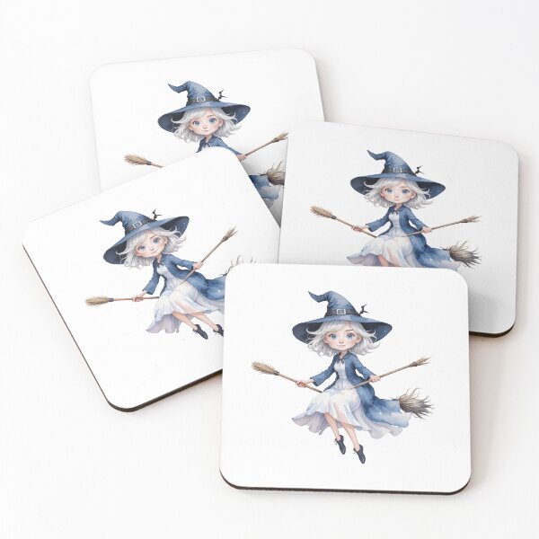 Item preview, Cute Holloween 2024 Witch Flying on Broom designed and sold by BDLuck2021.