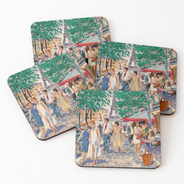 Item preview, Eiffel Café Stroll: Vibrant Paris Summer Street Scene | Art By Carraann  designed and sold by CARRAANN.