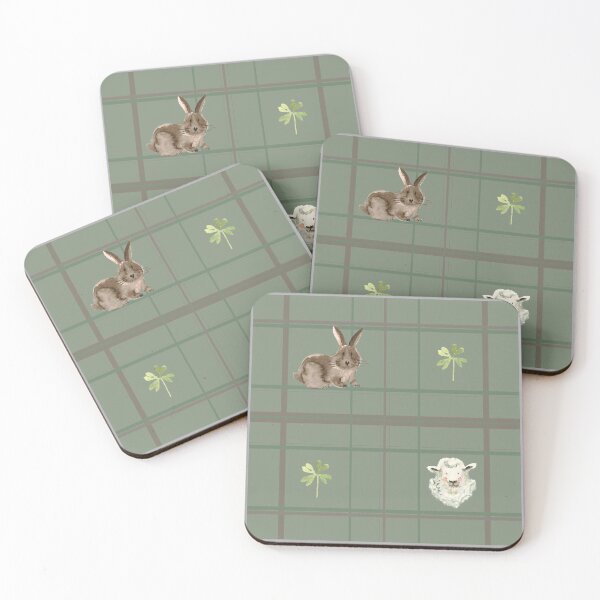 Item preview, Cute farm animals Scottish cell print designed and sold by HandmadeMood.