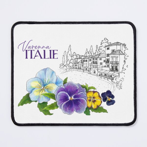 Item preview, Lake Como - Varenna - and the flowers (pansies) - Italy designed and sold by Marich-m.