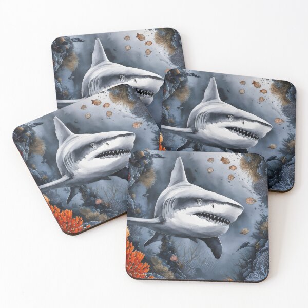 Item preview, Shark at your fingertips. designed and sold by MyHappyArtShop.