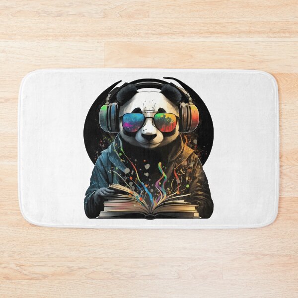 Item preview, Cool DJ Panda with headphones and sunglasses with book designed and sold by MLArtifex.