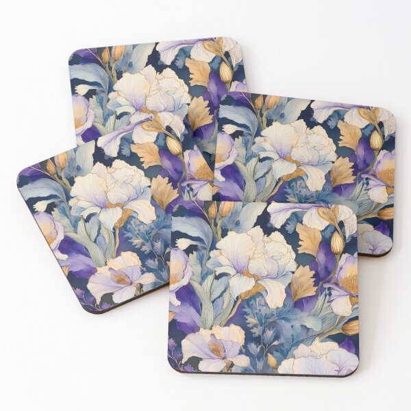 Item preview, Patrón floral de iris designed and sold by 100Sunsets.