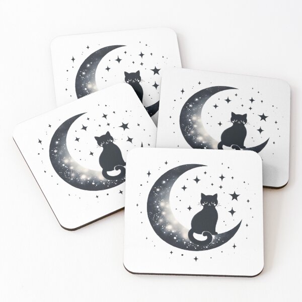 Item preview, moon with cat  designed and sold by Ahlawlogo.