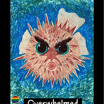 Artwork thumbnail, Overwhelmed: need some space - hand painted oil pastel digitally altered by Queerky Artist