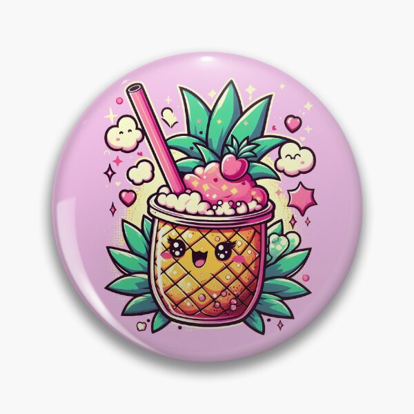 Item preview, Pineapple Bubble Tea Kawaii designed and sold by JoeAndGaryArt.