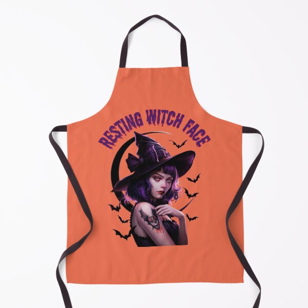Item preview, Resting Witch Face: Gothic Witch with Purple Hair and Vampire Bat Tattoo designed and sold by elynne9.