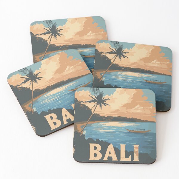 Item preview, Vintage Bali Beach Poster - Tropical Paradise Art Print designed and sold by -DEEWOLF-.