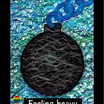 Artwork thumbnail, Feeling heavy: need help - hand painted oil pastel by Queerky Artist